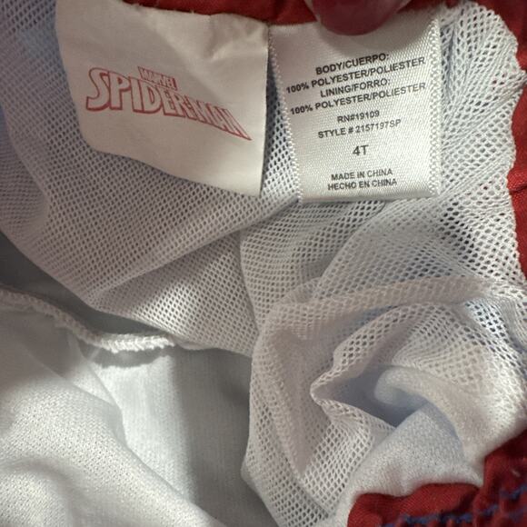Marvel Spider Man Swim Rashguard Shorts Boys 4T Cat & Jack Wippette Swimwear Lot - Picture 4 of 14
